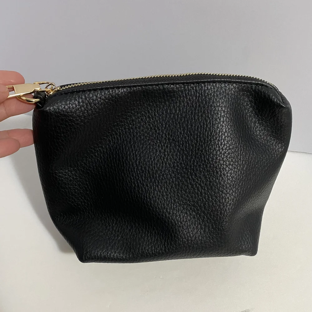 Antik Kraft Black Cosmetic Bag with Gold Zipper‎